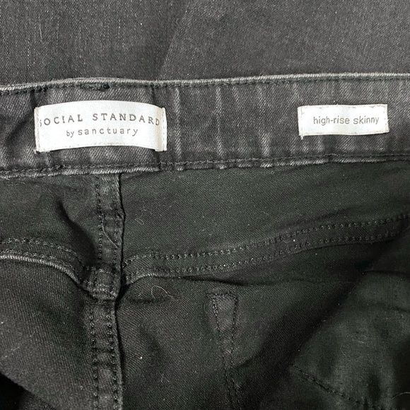 Women’s Social Standard by Sanctuary High Rise Skinny Jeans In Black Size 14/32 - Picture 3 of 9